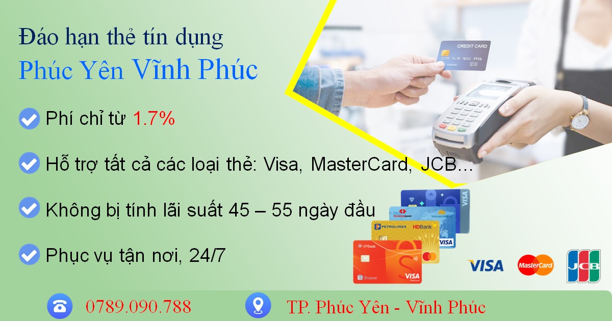 đáo hạn thẻ tín dụng phúc yên vĩnh phúc